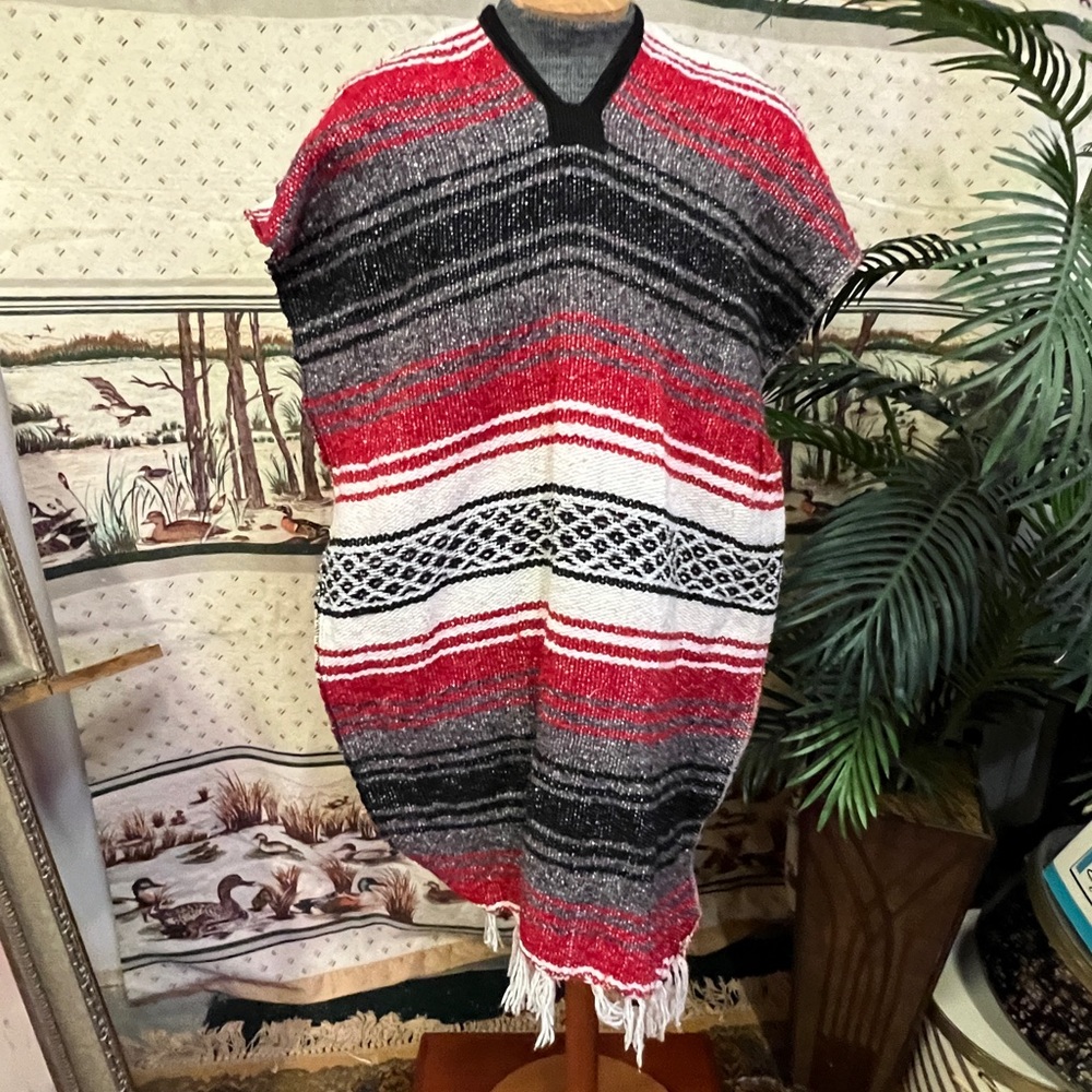 Handwoven textile Serape poncho